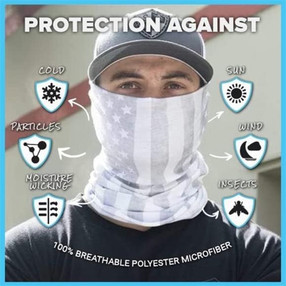 5-Pack UV Face Shield | UV 30+ Multipurpose Neck Gaiter Balaclava for Adults - Picture 6 of 6